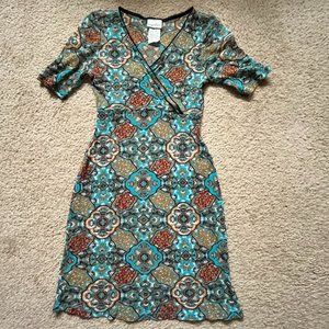 Womens/Junior All Over Print Sheer 90’s Dress Medium